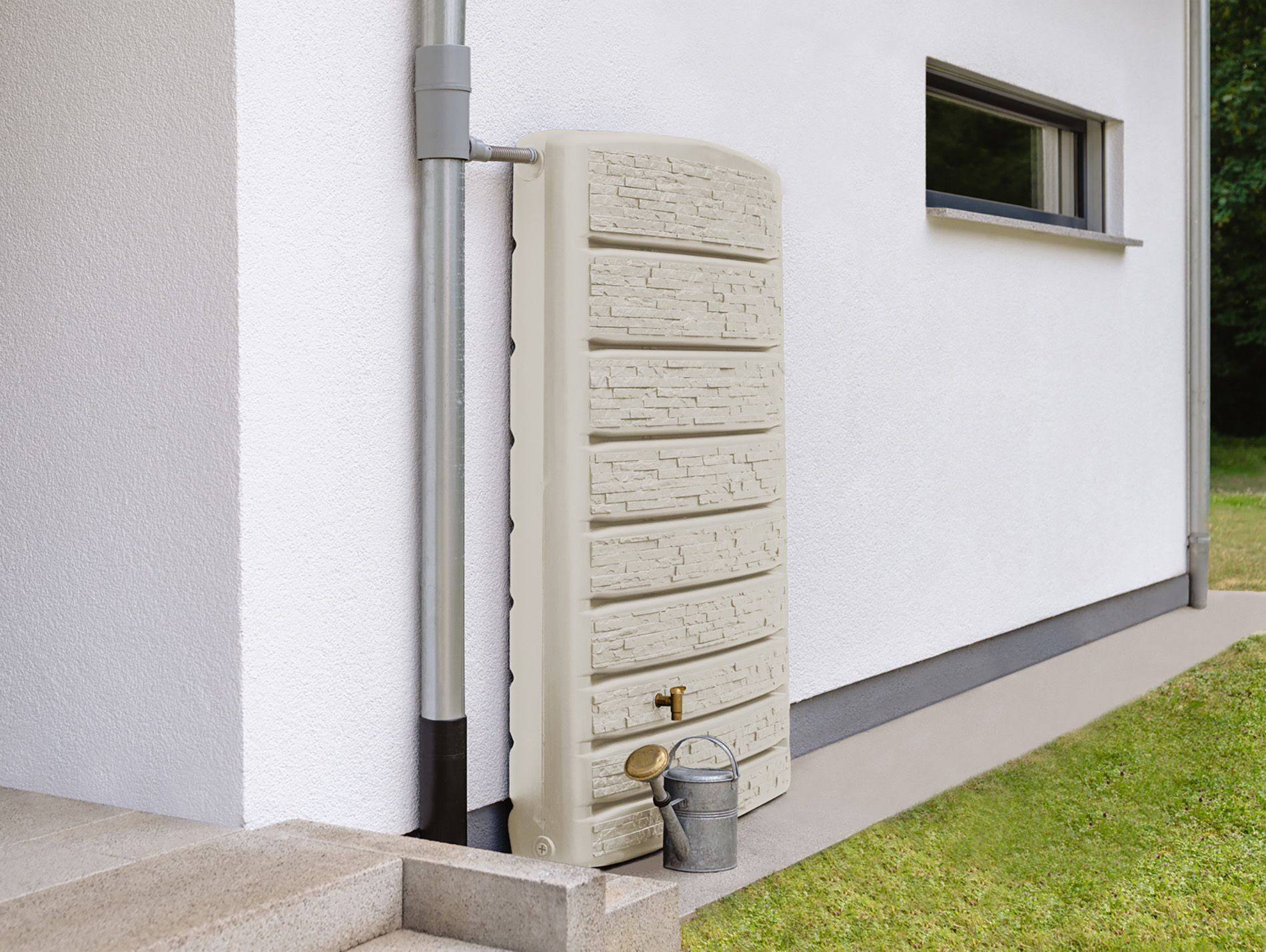 Récupérateur d'eau mural GARANTIA extra-slim 400l sable